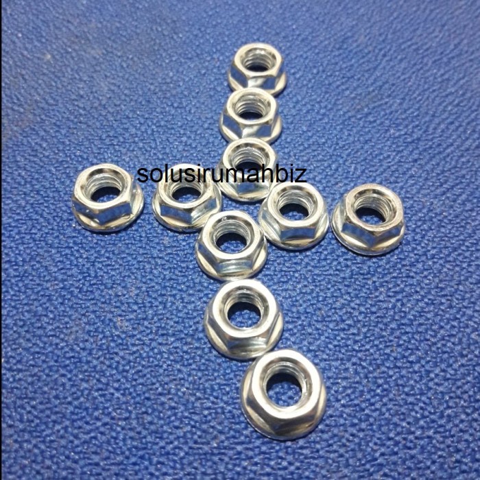 M6 Flange Nut / Mur Topi 6mm Kunci 10 warna random