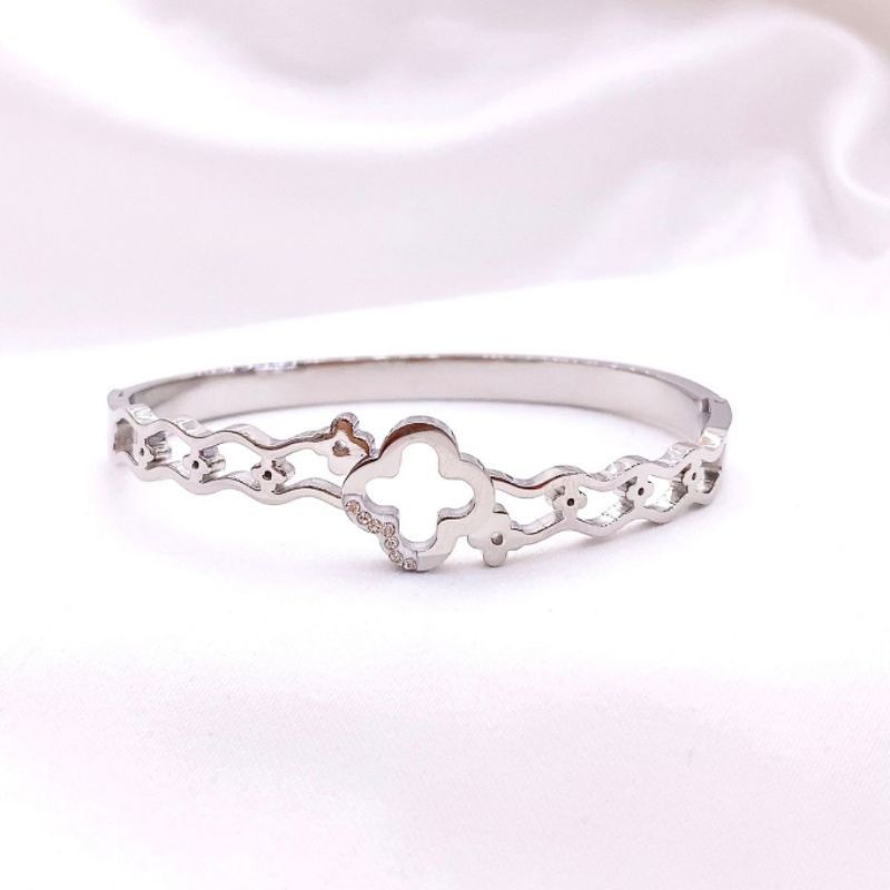 Gelang Titanium Asli Premium quality Stainless Steel Anti karat Bracelet Branded Band TG009