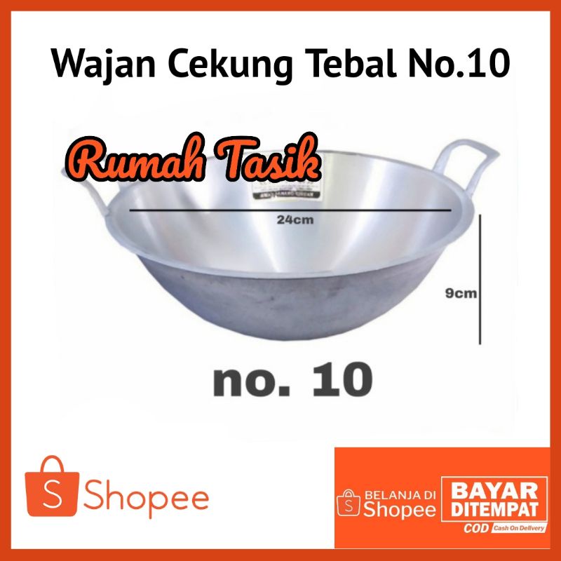 Wajan Cekung / Wok Pan No.10 Cekung Tebal