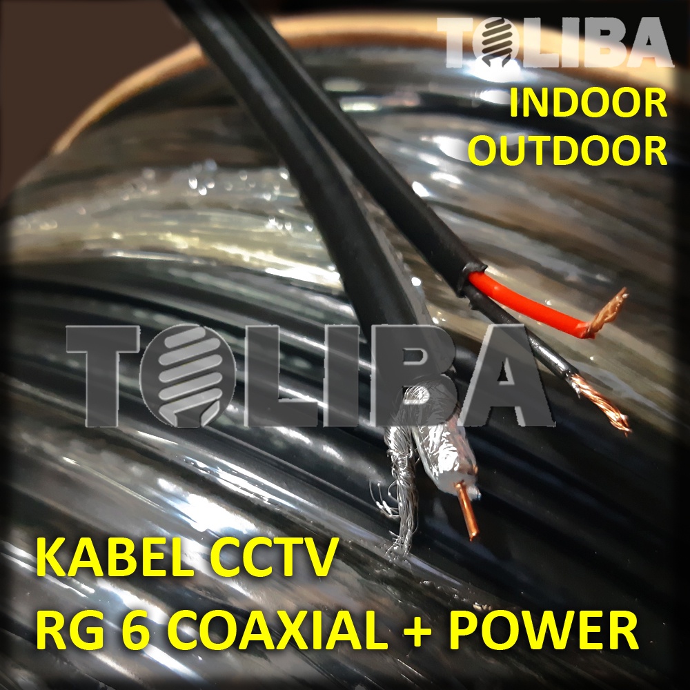 kabel cctv rg6 + power / kabel coaxial RG-6+p / kabel meteran untuk cctv kabel rg6