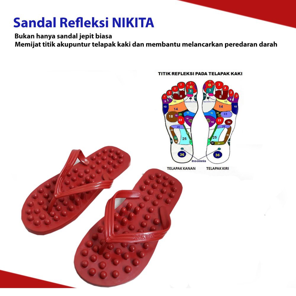 [BB Size 39/40] Sandal Pijat Refleksi Akupuntur Terapi Nikita Model Bintik Besar Size 39/40 atau M