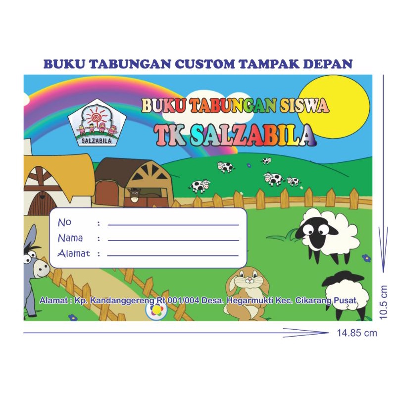

BUKU TABUNGAN TK/PAUD/MD/MI SULL COLOR CUSTOM NAMA, ALAMAT DAN LOGO SESUAI PESANAN