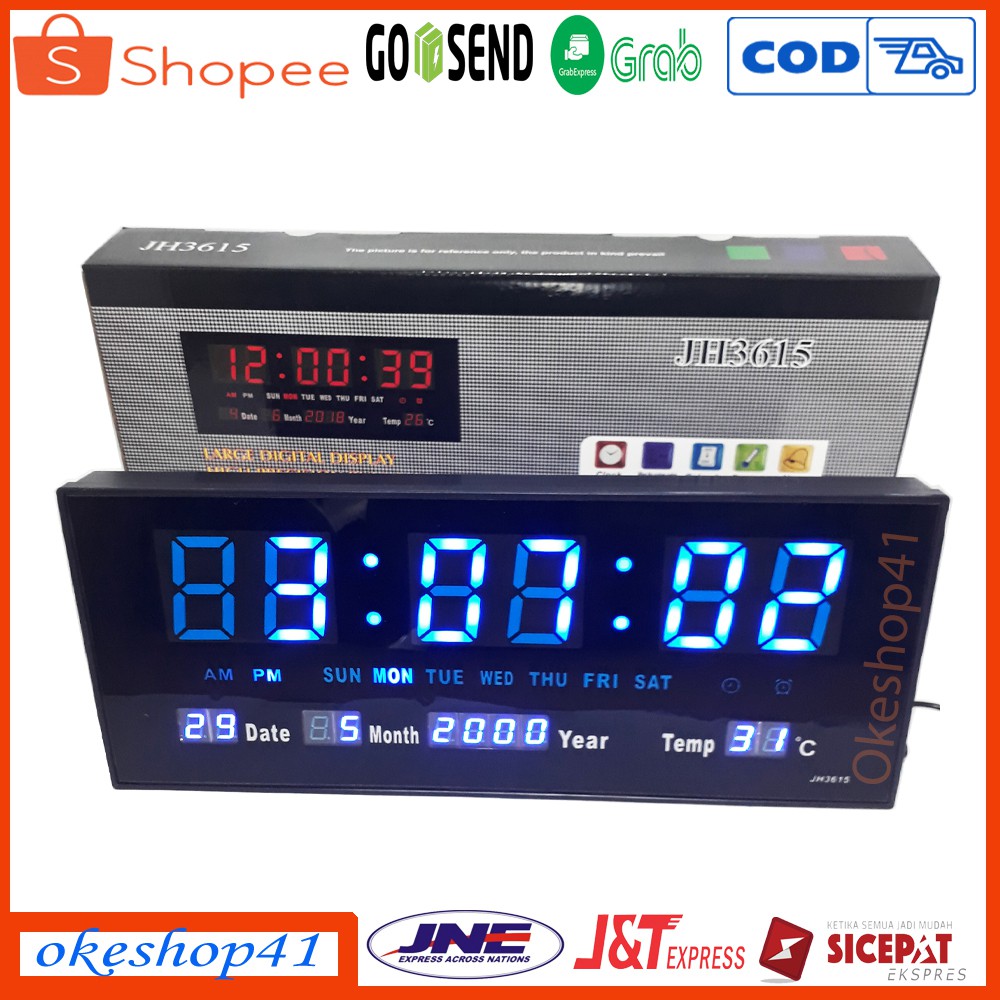 Sonifer Jam Dinding Digital LED Meja Clock SMS-3615 Biru