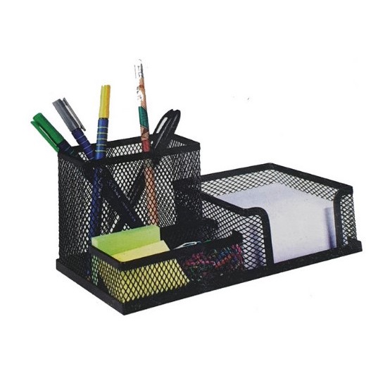 Memo Organizer - Desk Set V-tec 9058 - Tempat Alat Tulis 3 Sekat - Memo Holder Pen Organizer