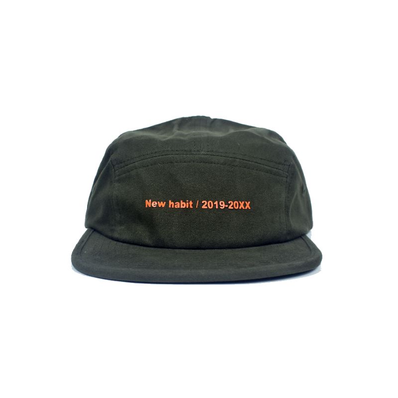 FIVE 5 PANEL HAT - HABIT OLIVE - / CAPS / TOPI SUCKS ORIGINAL