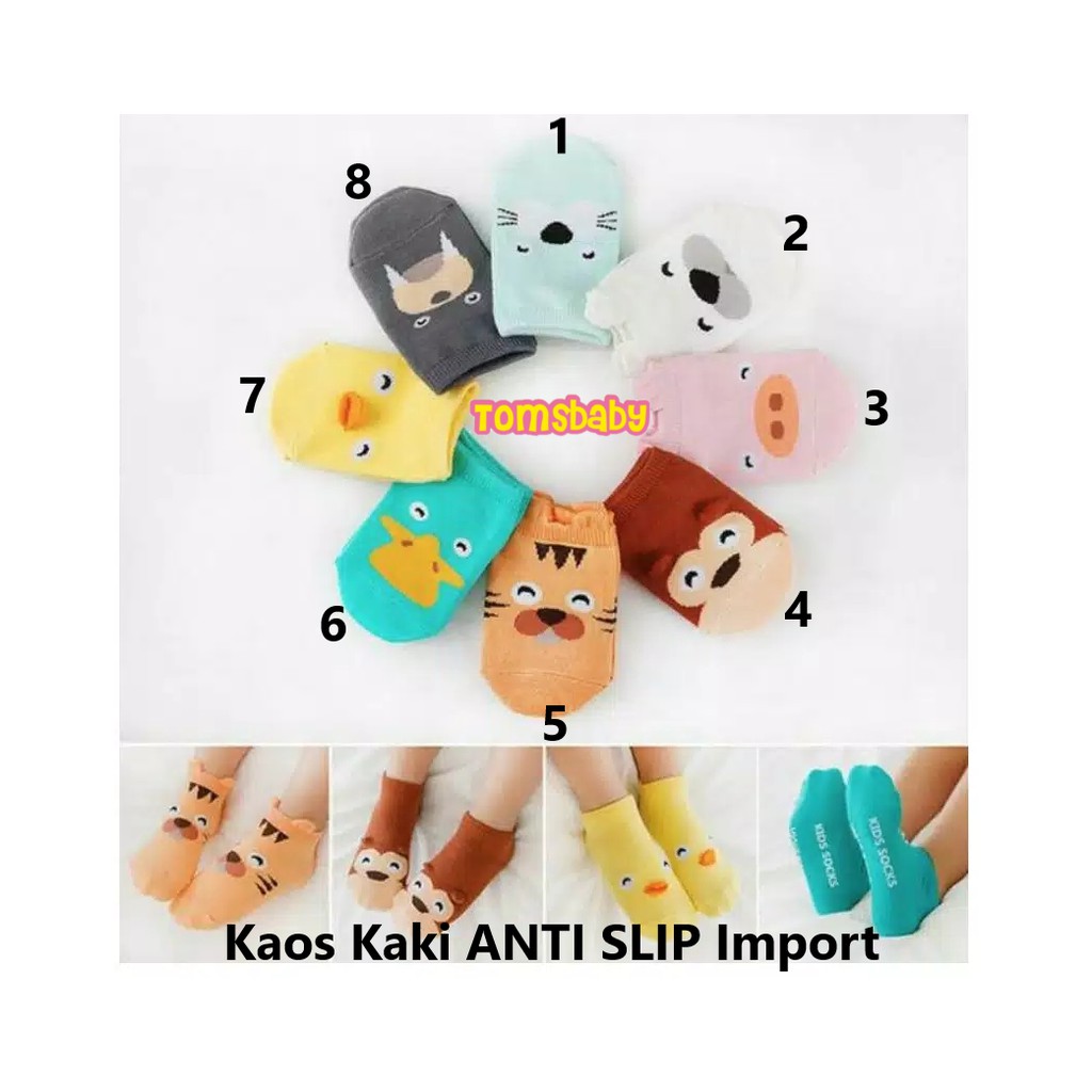 0-1thn / 1pcs Kaos Kaki Anti Slip Cute Animal Import