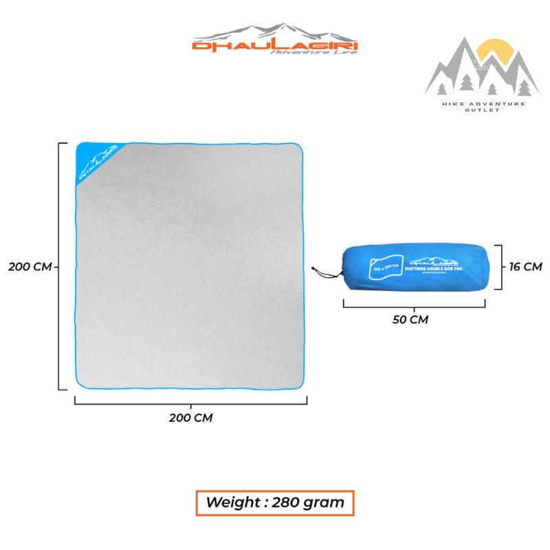 DH Double Side Mattress Foil/Matras Foil Dhaulagiri 200x200cm