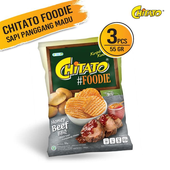 Chitato Foodie Sapi Panggang Madu 55 Gr  3 Pcs ~ kp1645
