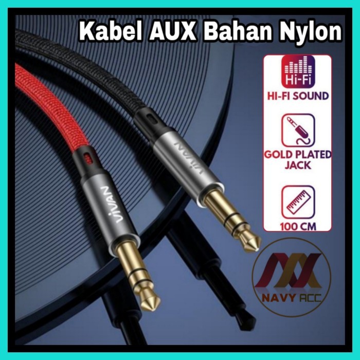 NA - Kabel Aux 100cm Bahan Nylon Vivan - Audio Cable AUX1