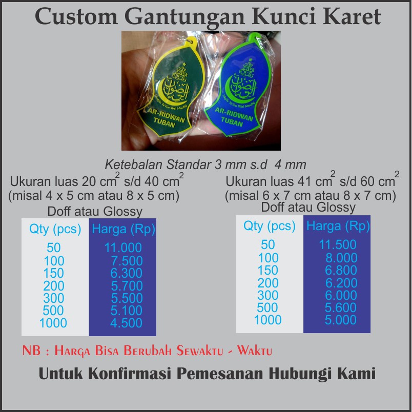Gantungan Kunci Karet Custom