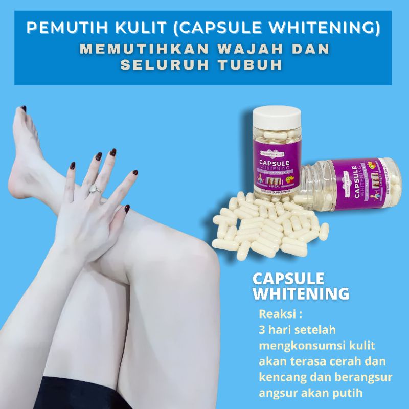 KAPSUL PEMUTIH KULIT | CAPSULE WHITENING | PEMUTIH KULIT BADAN DAN WAJAH | PEMUTIH BADAN