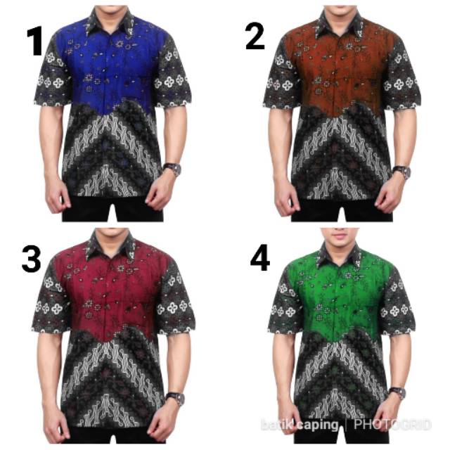 KEMEJA BATIK PRIA LENGAN PENDEK BRAMA ATASAN BATIK KEMEJA FORMAL CASUAL SURFING PEKALONGAN MURAH 177