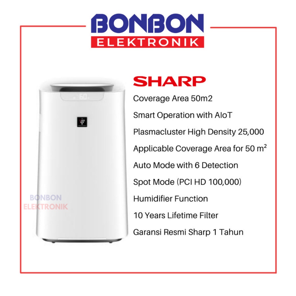 Sharp Air Purifier + Humidifer KI-L60Y-W Coverage Area 50m² AIoT