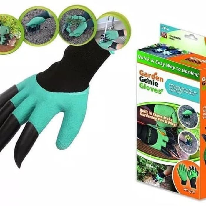 SARUNG TANGAN BERKEBUN GARDEN GENIE LA062G3 GLOVES CAKAR ORIGINAL GALI TANAH TAMAN KEBUN MAGIC BOX