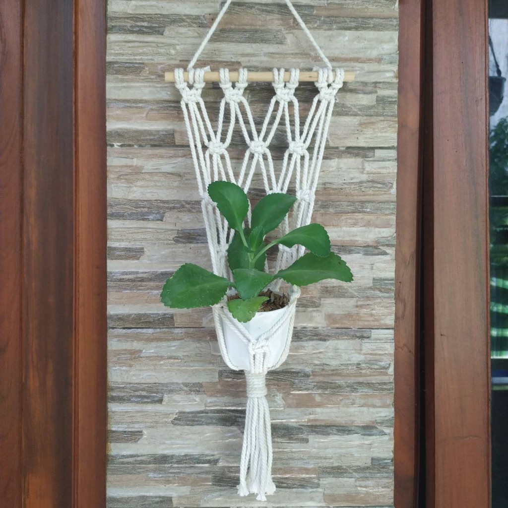 Macrame Plant Hanger / Pot Gantung Macrame Kecil / Gantungan Pot || in__crame