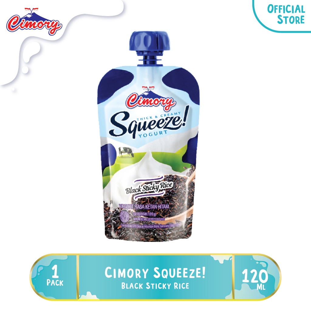 Promo Harga Cimory Squeeze Yogurt Black Sticky Rice 120 gr - Shopee