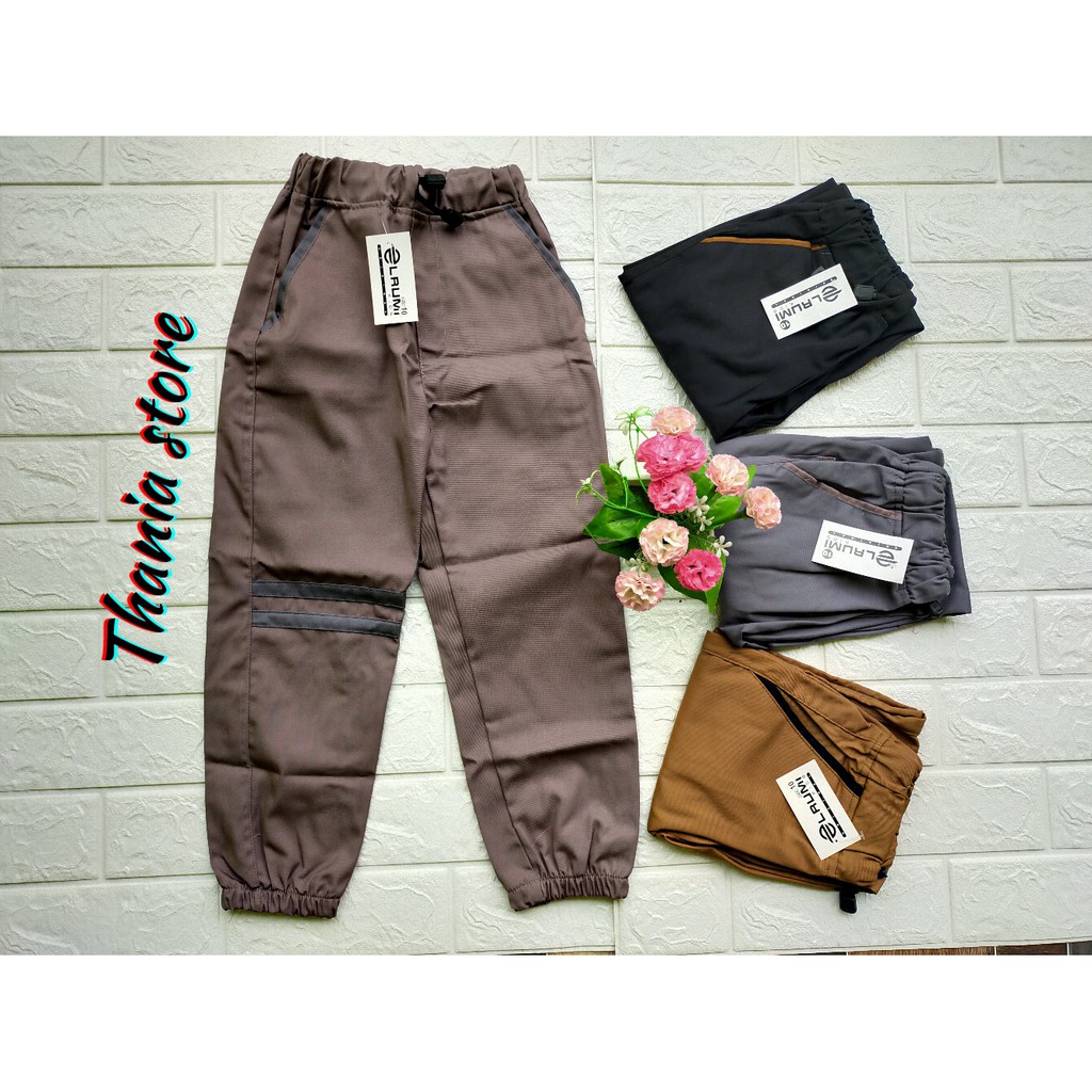 pilih warna celana panjang anak laki laki chino jogger 1-9 tahun