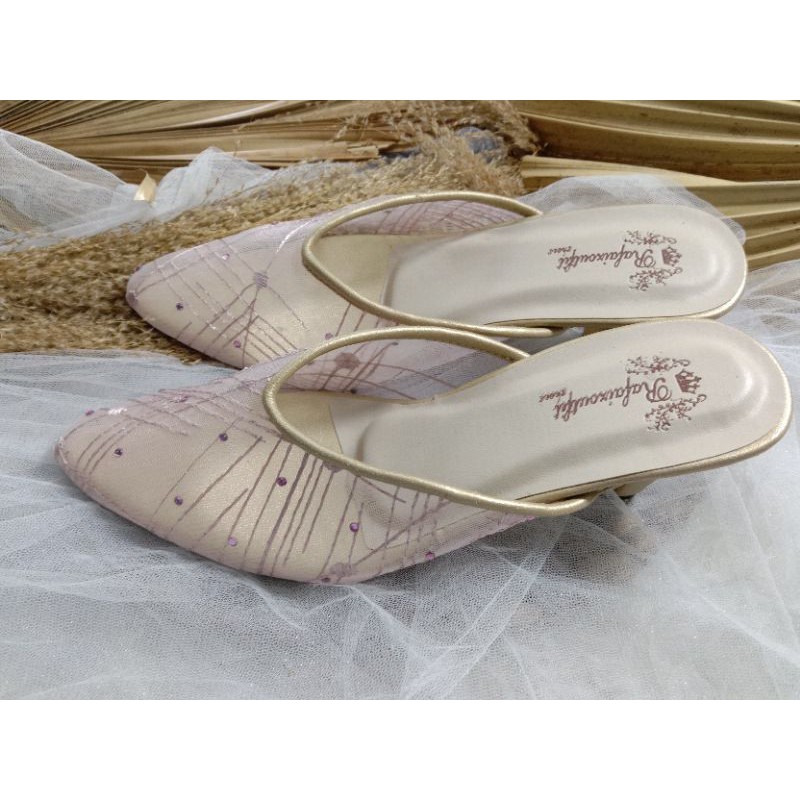 sepatu johana purple gold sepatu wanita 7cm