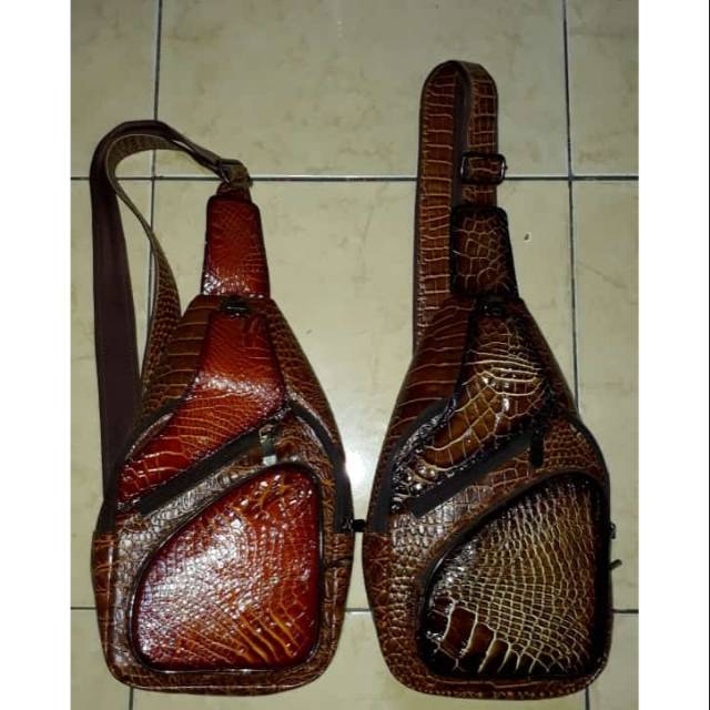 Tas samping pria kulit buaya