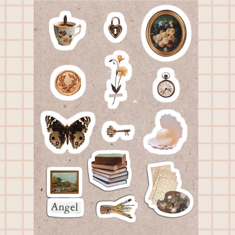 Scrapbook Jurnal Vintage Stickers 3 stiker scrapbook jurnal vintage aesthetic sticker-scrapbook 5