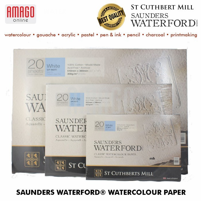 Saunders Waterford Watercolour Paper Cold Pressed - White - 20 lbr - 300g - 510x360mm