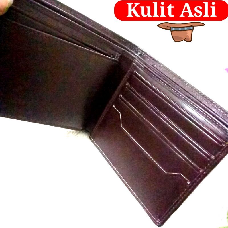 Dompet Kulit Pria Kulit Sapi Asli 100 % Model Lipat Original Branded