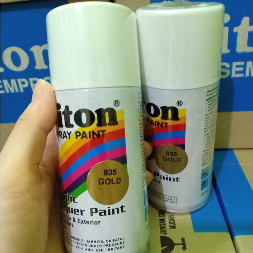 DITON Spray Paint Acrylic Lacquer Paint Pilox Cat Semprot - 835 Gold / Emas (150cc/Kecil)