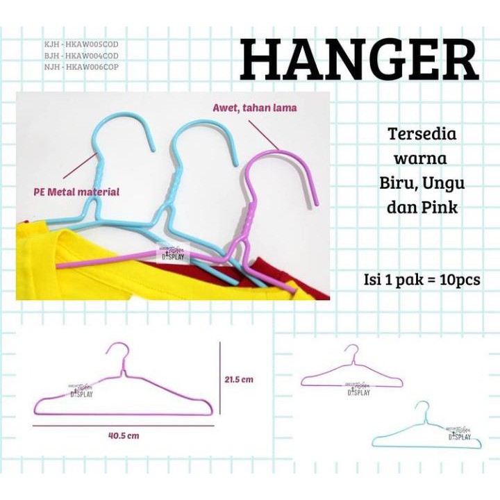 Hanger Kawat Coating Hanger Besi Gantungan Baju Premium Tebal Display Pakaian - PAK C