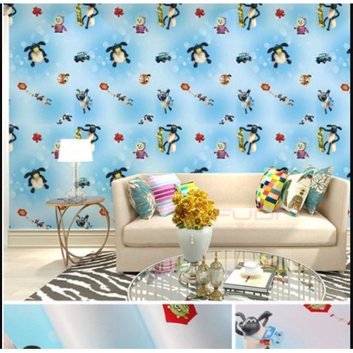 Wallpaper Dinding Sticker 45Cmx9M Dinding Bata Garis Batik Karakter Lucu Worldhome66