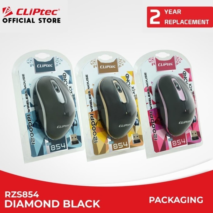 Cliptec RZS854 Diamond Black | Wireless Mouse Optik Murah Promo