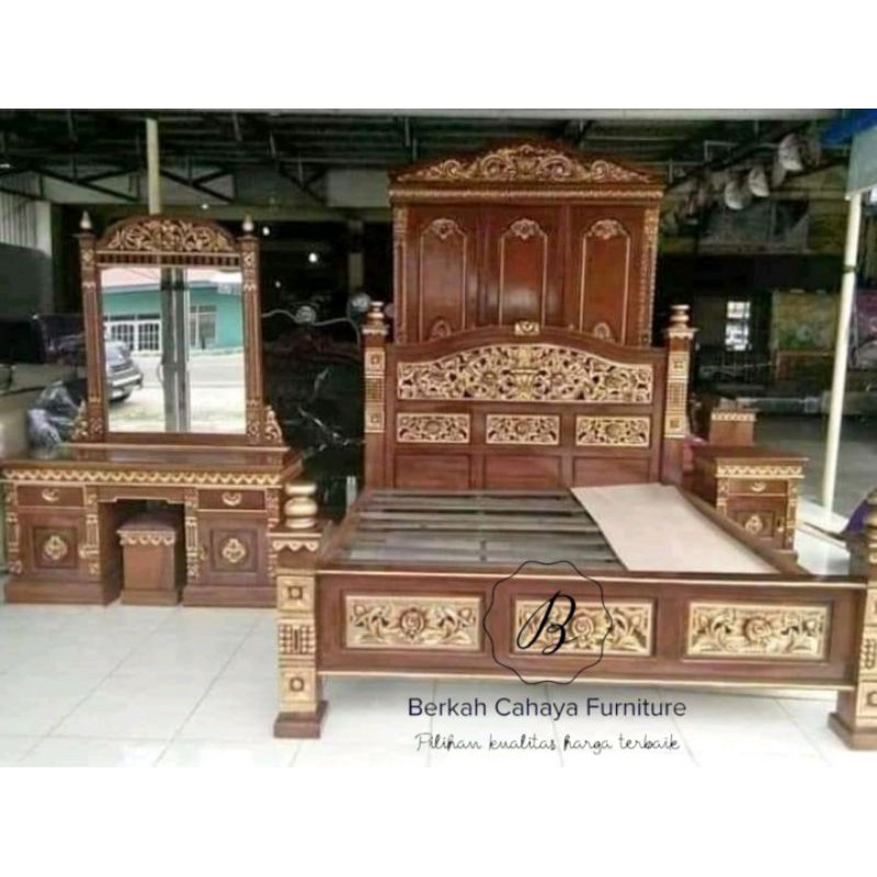 set kamar tidur jati jepara ukir rahwana