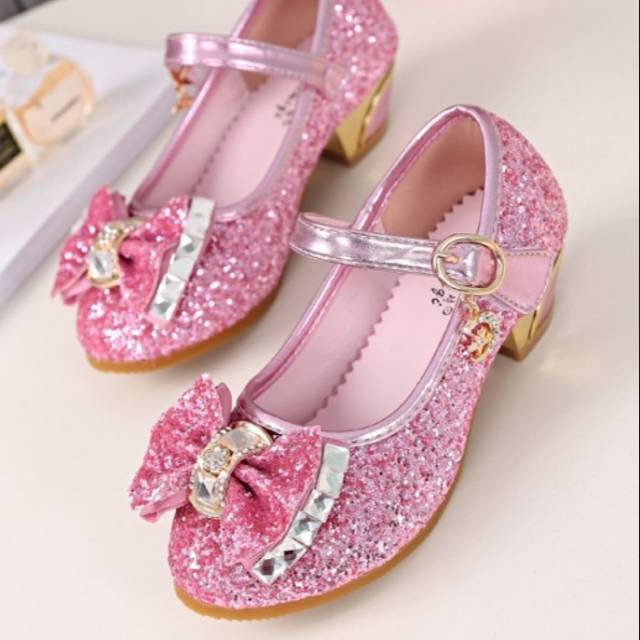 [Brandedbaby] 25-37 SEPATU HEELS ANAK IMPORT / SEPATU PRINCESS ANAK GLITTER / SEPATU PESTA ANAK