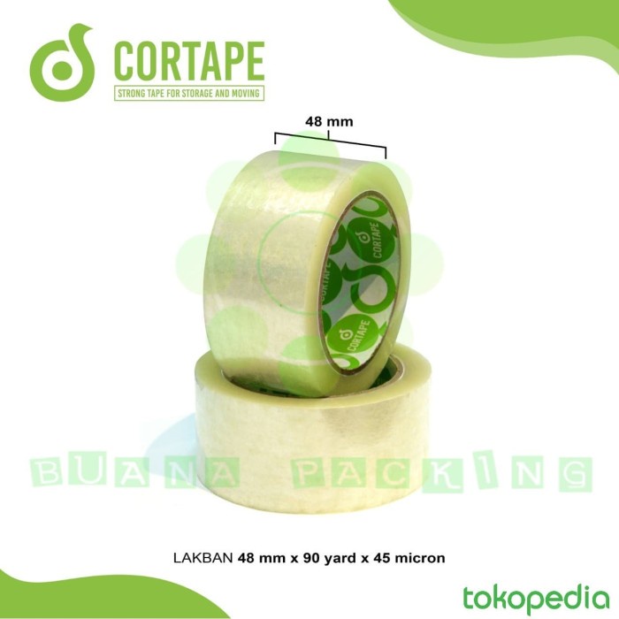 

perekat-pengikat- lakban cortape bening 48mm 90yard 45um -pengikat-perekat.