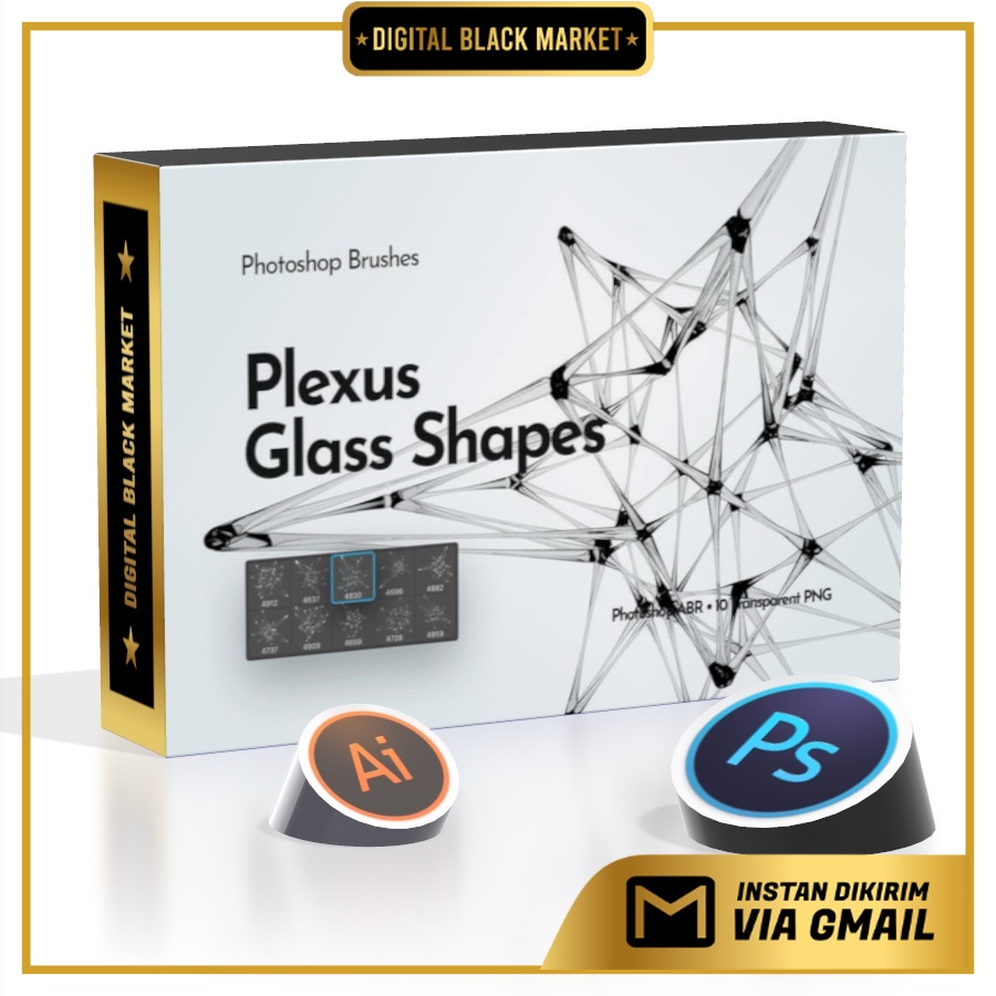 Plexus Glass Shapes - Photoshop Brushes