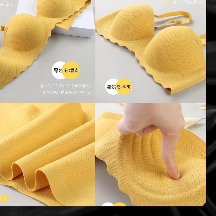 ۞ BFU003 Push-up Bra BH Import Wanita Bralette Seamless Tanpa Kawat Busa Tebal Polos Simple BISA ✸