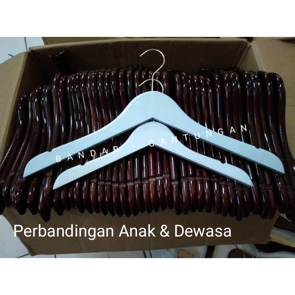 Hanger Kayu Anak Putih/Gantungan Baju Putih/Display Baju Anak/Display Distro Unik Murah Size Anak(BH