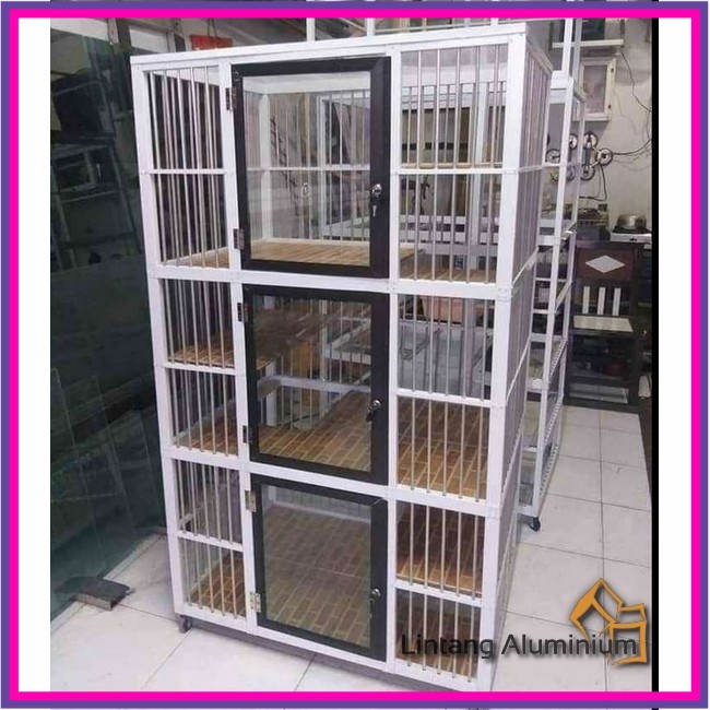 Kandang Kucing Aluminium 3 tingkat/Minimalis