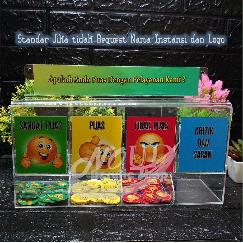 Kaloona.Shop Kotak Saran Akrilik Kotak Kepuasan Acrylic 4 Kotak