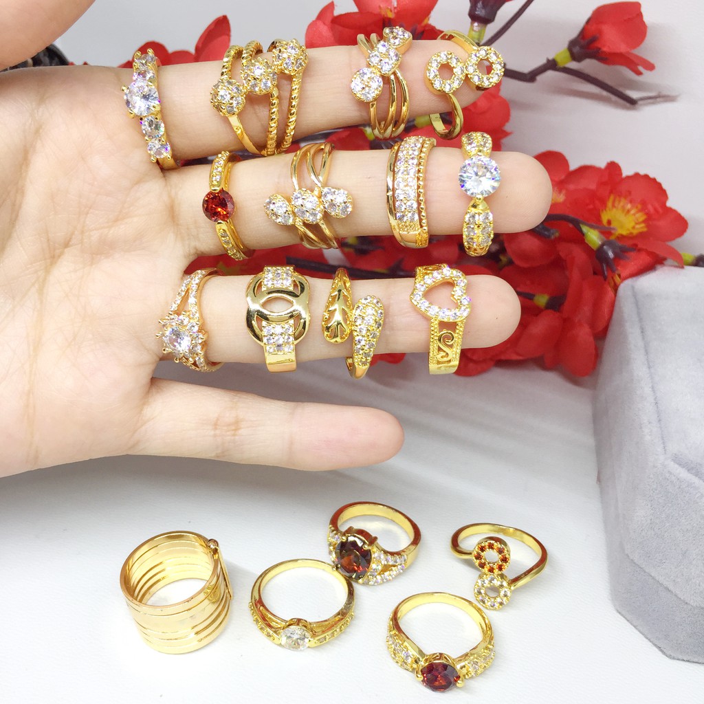 Paket Usaha Jualan 12pcs 24 36 Cincin Random Perhiasan Grosir Wanita Xuping 12 - BR473