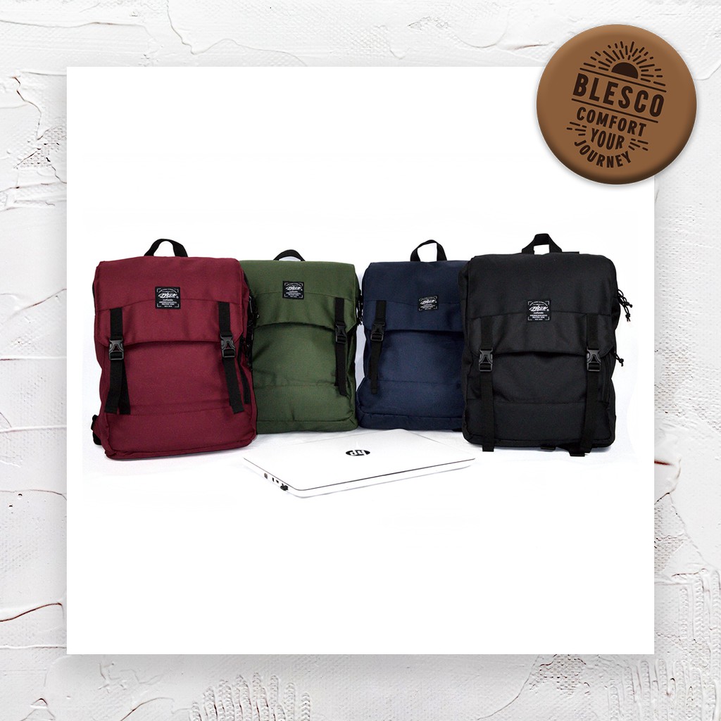 Tas Punggung Pria Warna Hijau - Blesco Alonso Tas Ransel Laptop 14 inch