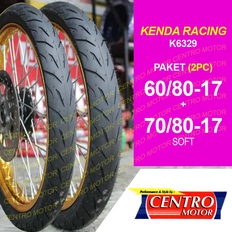 BAN KENDA RACING 60/80-17+70/80-17.PAKET ISI 2 BAN COCOK UNTUK RACING/HARIAN/KONTES
