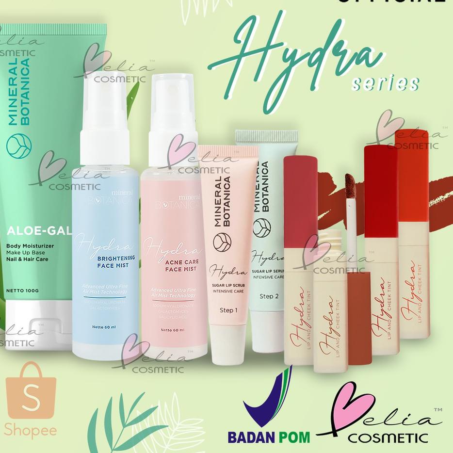 ✷ ❤ BELIA ❤ MINERAL BOTANICA Hydra Series | Lip & Cheek Tint | Lip Scrub Serum | Face Mist | Aloe-Ga