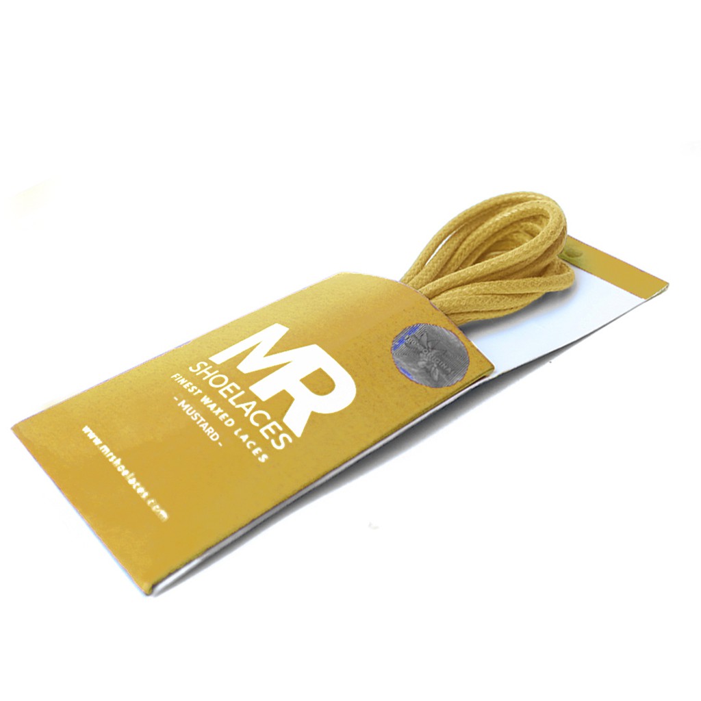 MR Shoelaces RD48 Mustard Tali Sepatu Lilin 2-3mm Bulat Round 50cm 60cm 70cm 80cm 90cm 100cm 120cm 150cm (Waxed Laces) - Premium Shoelace