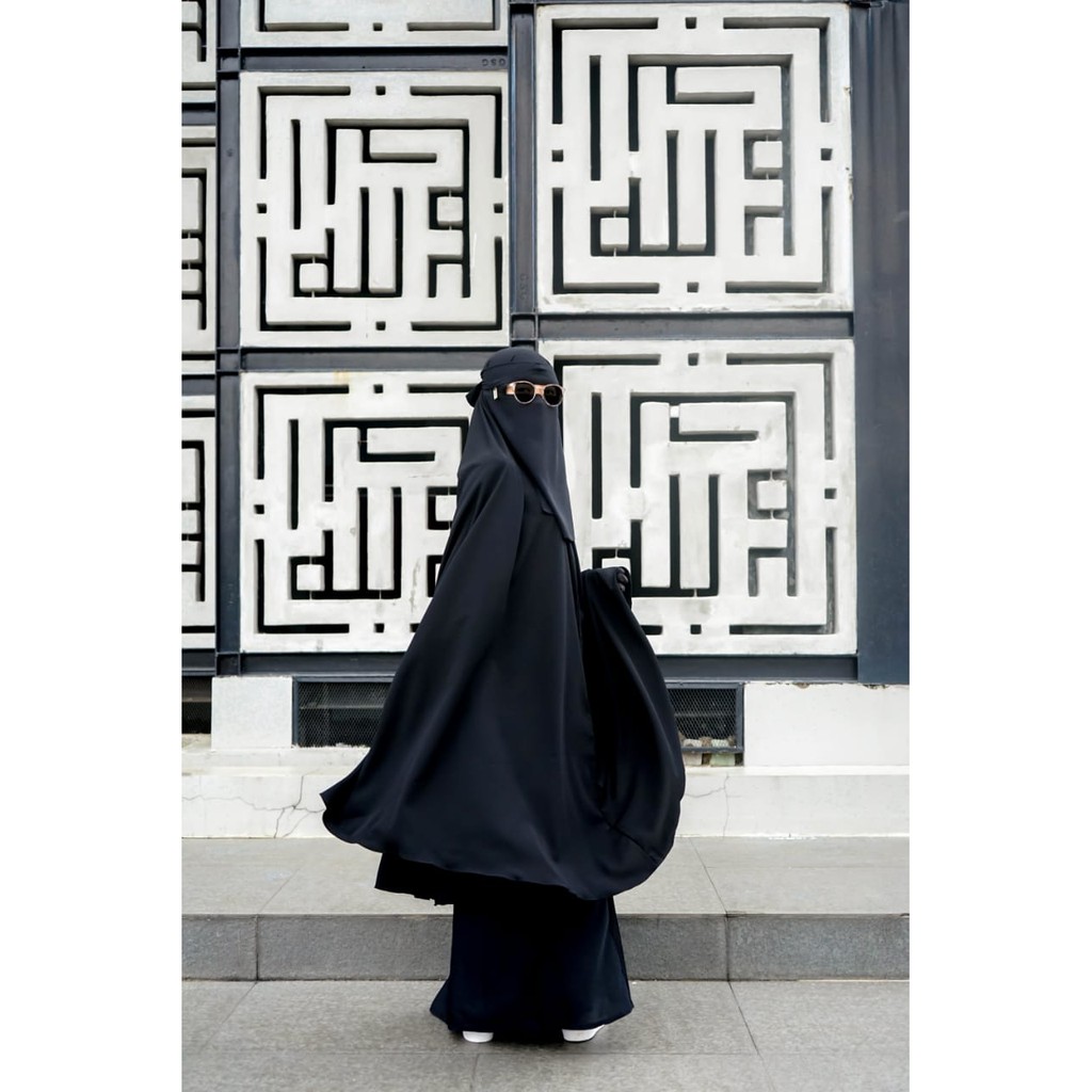 Hijab Syar'i Jetblack - Khimar Syar'i Jumbo - Kerudung Jumbo