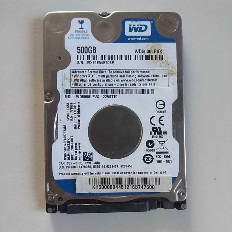 harddisk laptop bekas slim 500gb