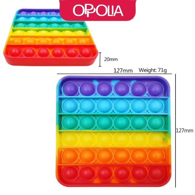 Oppolia Silikon Pop it Murah Rainbow Fidget Push Pop Its Fidget Toy Bubble Kids Push Unicorn Dino-5