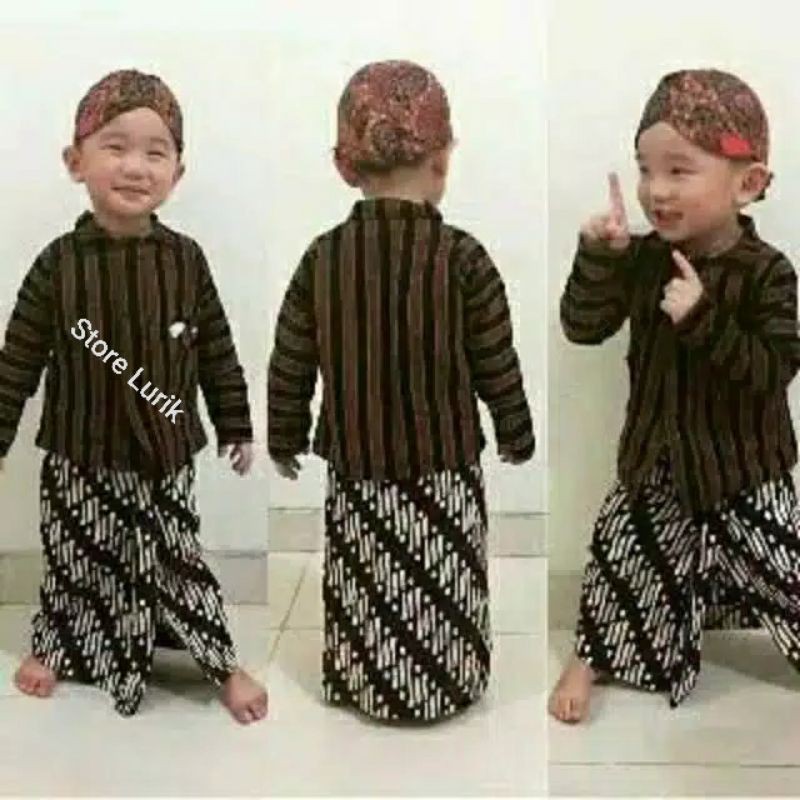 Setelan Baju Anak Laki Laki Khas Jawa Setelan Anak Baju Lurik Anak Laki Laki Setelan Anak Jawa Shopee Indonesia