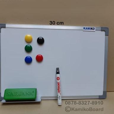 

⅍ Whiteboard Kamiko 30 x 45 cm Gantung - Spidol Hitam - Magnet - Hapusan ◘