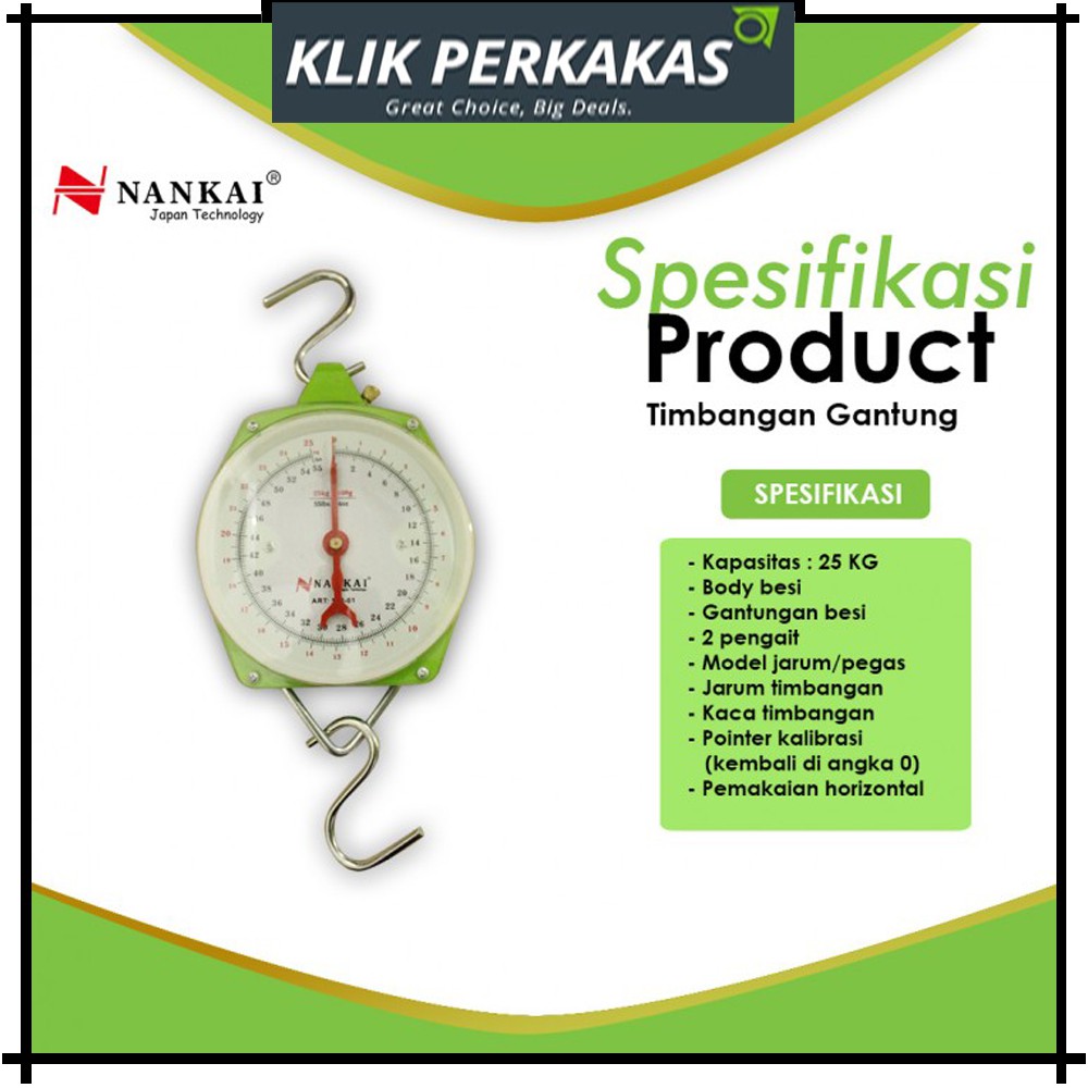 Timbangan Gantung 25kg 25 kg Hanging Scale - Alat Ukur Berat NANKAI