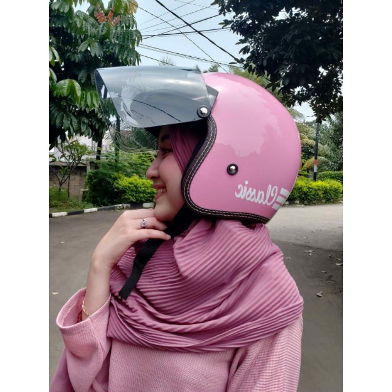 Helm Bogo Dewasa SNI Full Leher Retro Classic Pria Wanita